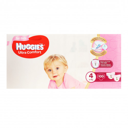 Підгузники для дівчаток 8-14кг 4 Ultra Comfort Huggies 100шт