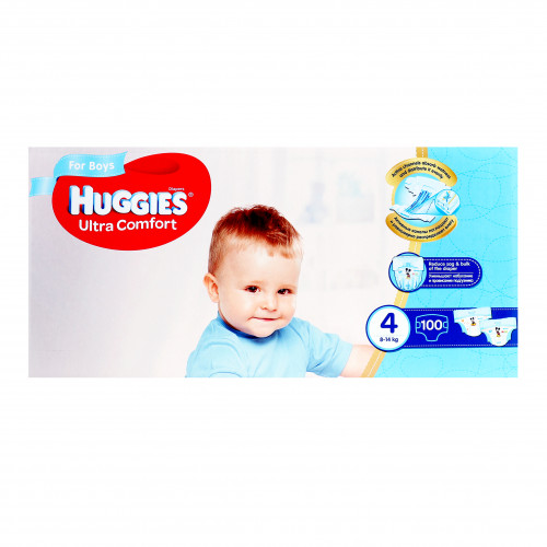 Підгузники для хлопчиків 8-14кг 4 Ultra Comfort Huggies 100шт