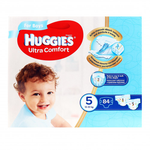 Підгузники для хлопчиків дитячі гігієнічні 12-22кг Ultra Comfort Huggies 84шт