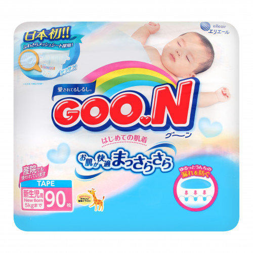 Підгузники Goo.N для немовлят до 5 кг розмір SS на липучках унісекс 753706