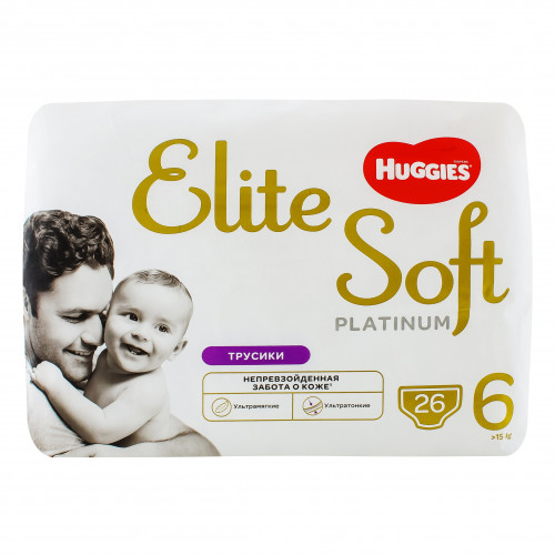 Трусики-підгузки Huggies Elite Soft Platinum Mega 6 від 15кг 26шт