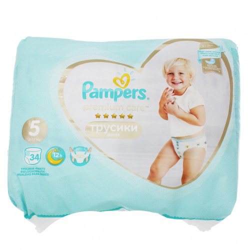 Підгузки-трусики Pampers Premium Care Pants розмір 5 Junior 12-17кг 34шт