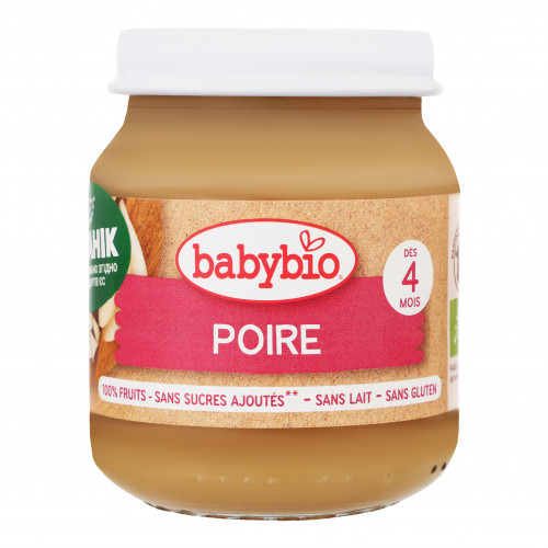 Пюре для дітей від 4міс з груші органічне Babybio с/б 130г