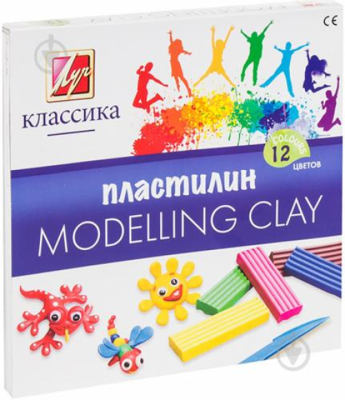 Пластилин Дитинство 12кольорів 240г Луч, шт