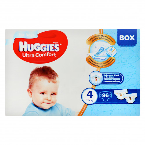 Подгузники Huggies Ultra Comfort Disney Box 4 для мальчиков, 96 шт.