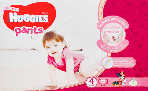 Подгузники-трусики Huggies Pants Box 4 для девочки, 9-14 кг, 72 шт.