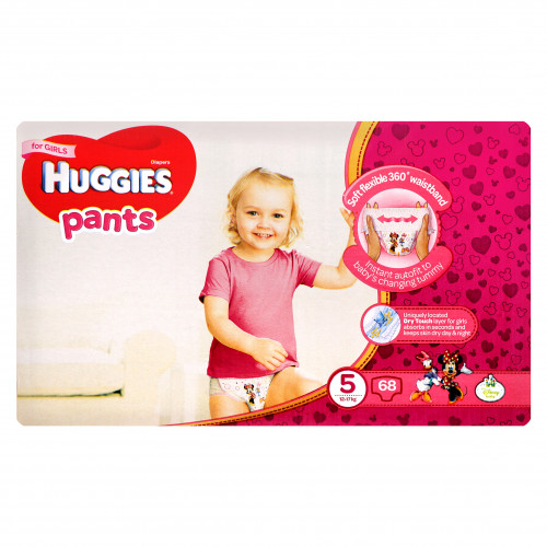 Подгузники-трусики Huggies Pants Box 5 для девочки, 12-17 кг, 68 шт.