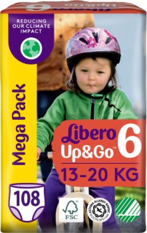 Подгузники-трусики Libero Up&Go 13-20 кг Размер 6 108 шт (7322541993157) 