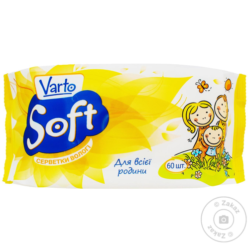 Серветки Вологі для всієї родини  Varto Soft 60шт