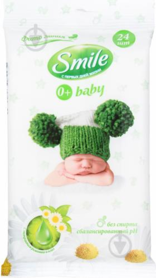 Серветки вологі Smile Baby Збір трав, 24шт/уп