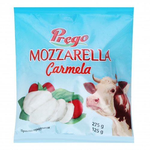 Сир 45% м'який в розсолі Mozzarella Carmela Prego м/у 275г