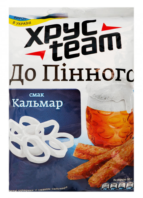 Сухарики хрусткі зі смаком кальмара Хрусteam м/у 70г