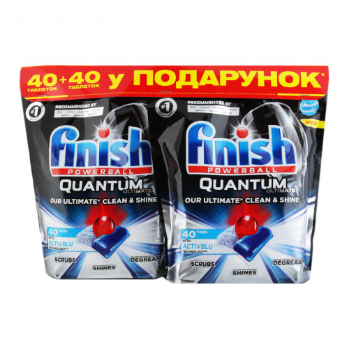 Таблетки для посудомийної машини Quantum Powerball Finish 2х40шт