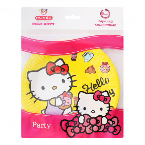 Тарілки з малюнками для гарячих та холодних продуктів 18см Hello Kitty Eventa 6шт