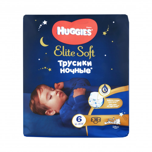 Трусики-підгузники дитячі нічні 15-25кг Elite Soft Huggies 16шт