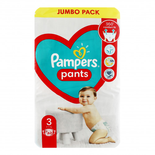 Підгузки-трусики Pampers Pants розмір 3 Maxi 6-11кг 62шт