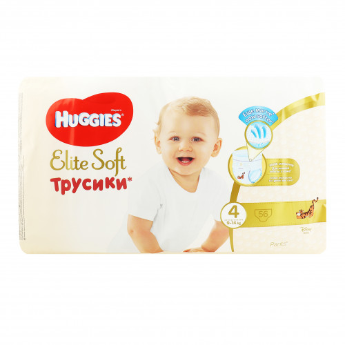 Трусики-підгузники для дітей 9-14кг 4 Elite Soft Huggies 56шт