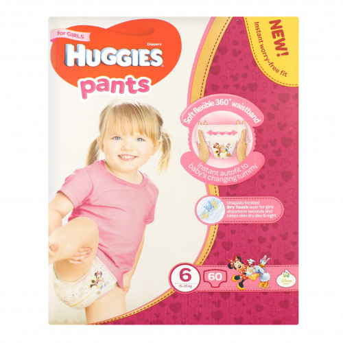 Трусики-підгузники для дівчаток дитячі гігієнічні 15-25кг Huggies 60шт