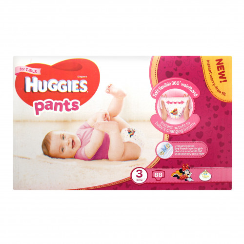 Трусики-подгузники Huggies Pants Box Размер 3 для девочек 6-11 кг, 88 шт