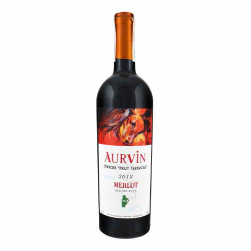 Вино Aurvin Merlot Terroir Prut Terraces червоне сухе 13,5% 0,75л