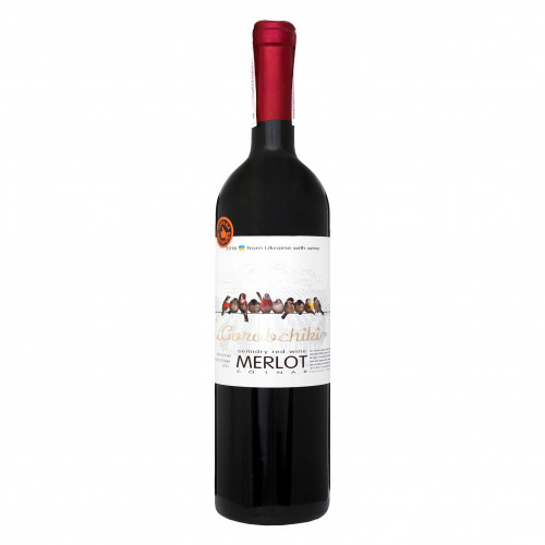 Вино 0.75л 9-12% червоне напівсухе Merlot Cotnar Gorobchiki пл