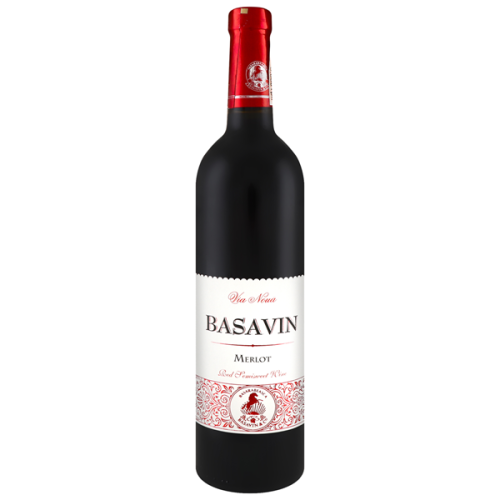 Вино Basavin Merlot червоне напівсолодке 12% 0,75л