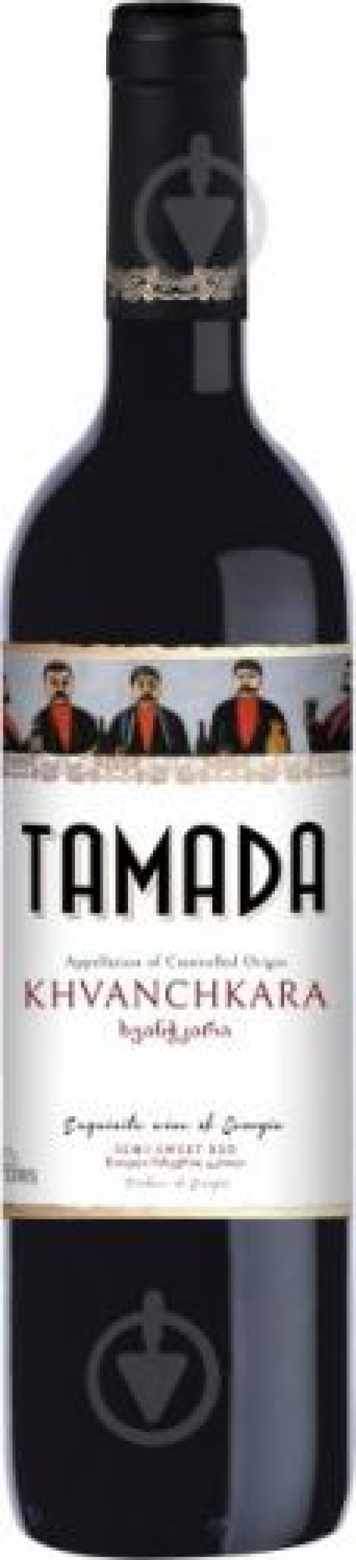 Вино Тамада Хванчкара червоне напівсолодке 10,5% 0,75л
