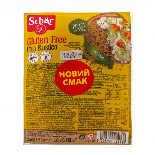 Хліб без глютену Pan Rustico Schar м/у 250г