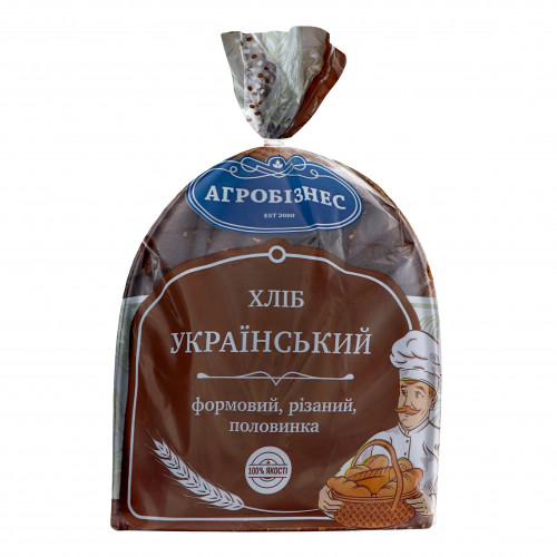 Хліб формовий половинка в нарізці Український Агробізнес м/у 0.35кг