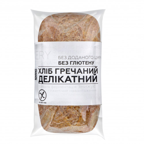 Хліб Гречаний Делікатний Bezgrishna bakery м/у 375г