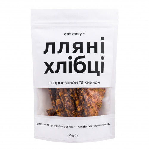 Хлібці лляні з пармезаном та кмином Eat Easy д/п 50г