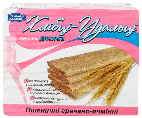 Хлібці пшеничні гречано-ячмінні Хлібці-Удальці м/у 100г