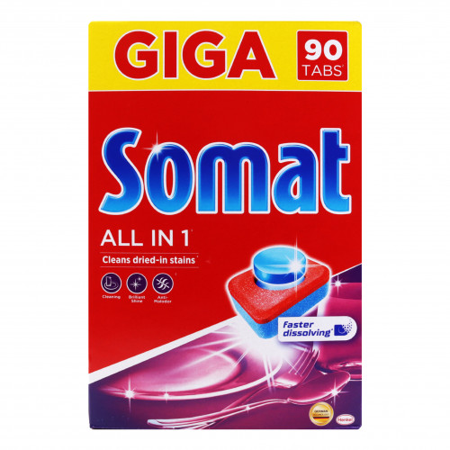 Таблетки для посудомийної машини Somat Giga All in one 90шт