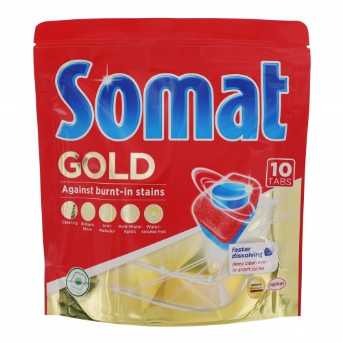 Засіб для миття посуду в посудомийних машинах Gold Somat 10x19.2г