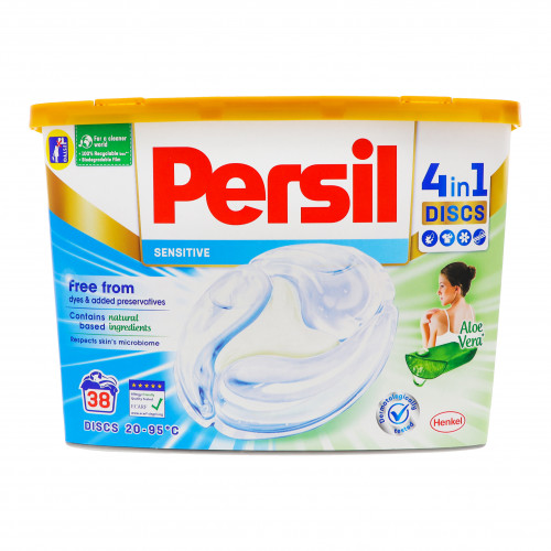 Засіб миючий для прання білих та світлих речей в капсулах Sensitive 4in1 Discs Persil 38х25г