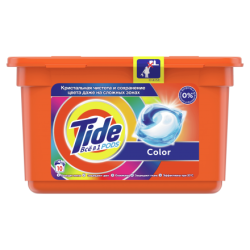 Засіб миючий синтетичний 10 шт Tide Color рідкий в розчинних капсулах п/уп