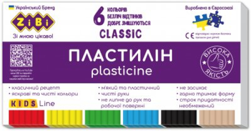 Zibi Пластилин CLASSIC 6 цветов, 120г, KIDS Line (ZB.6230)